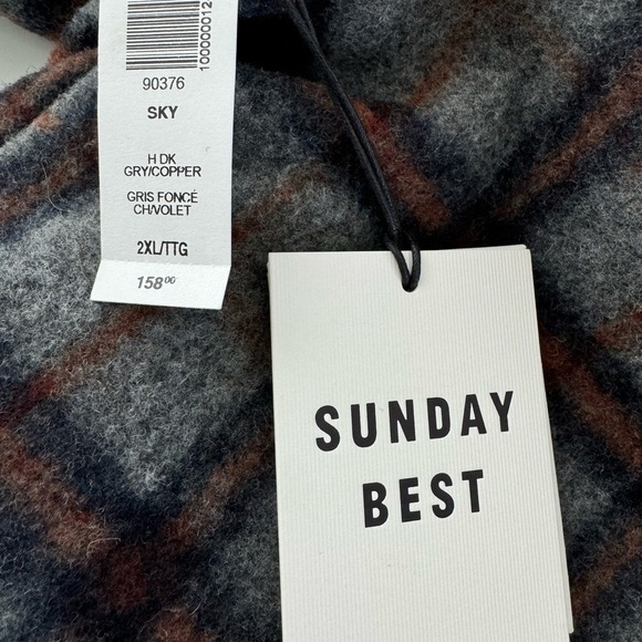 NWT Sunday Best Sky shirt jacket Insulated wool Size 2XL Gray Copper Shacket - Picture 7 of 9